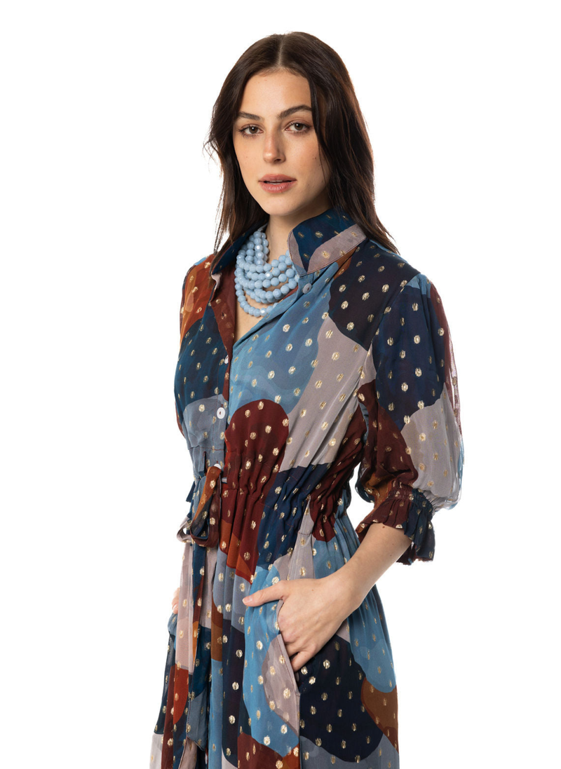 Catherine Dress - Abstract Lurex