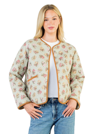 Floral Pattern Quilted Jacket