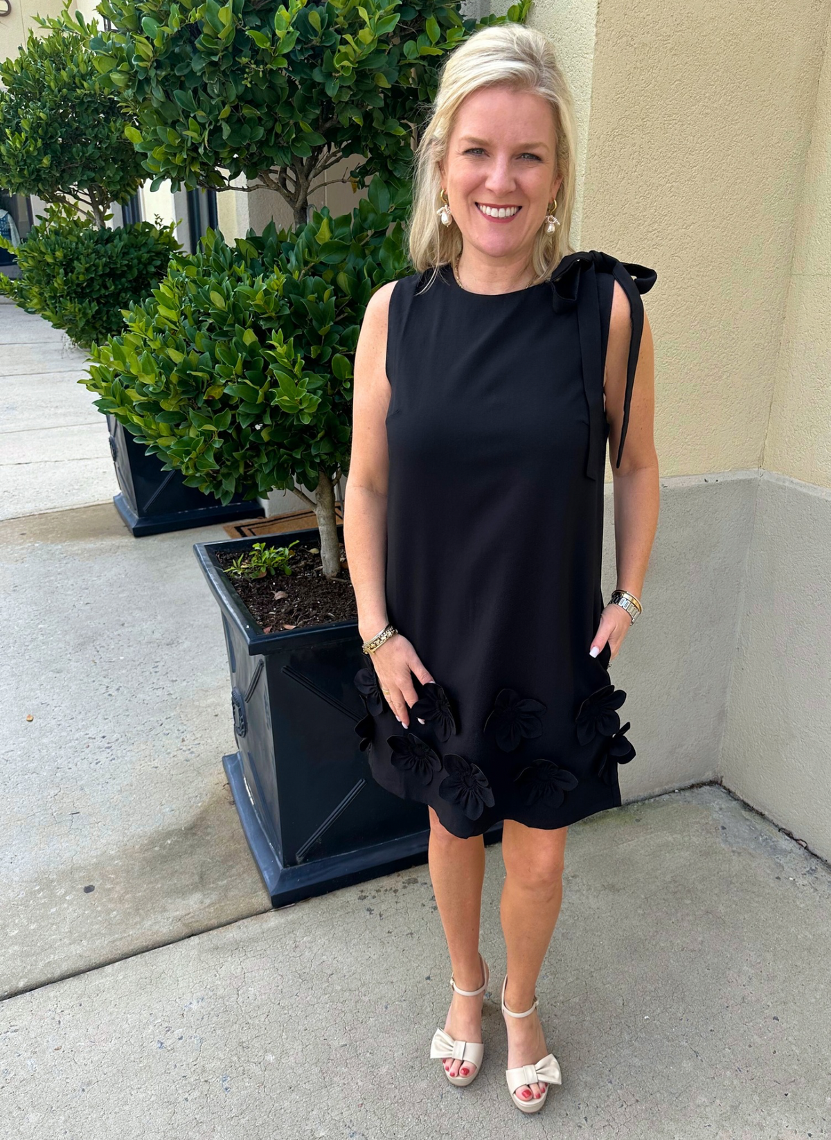Flowered Hem Cocktail Dress