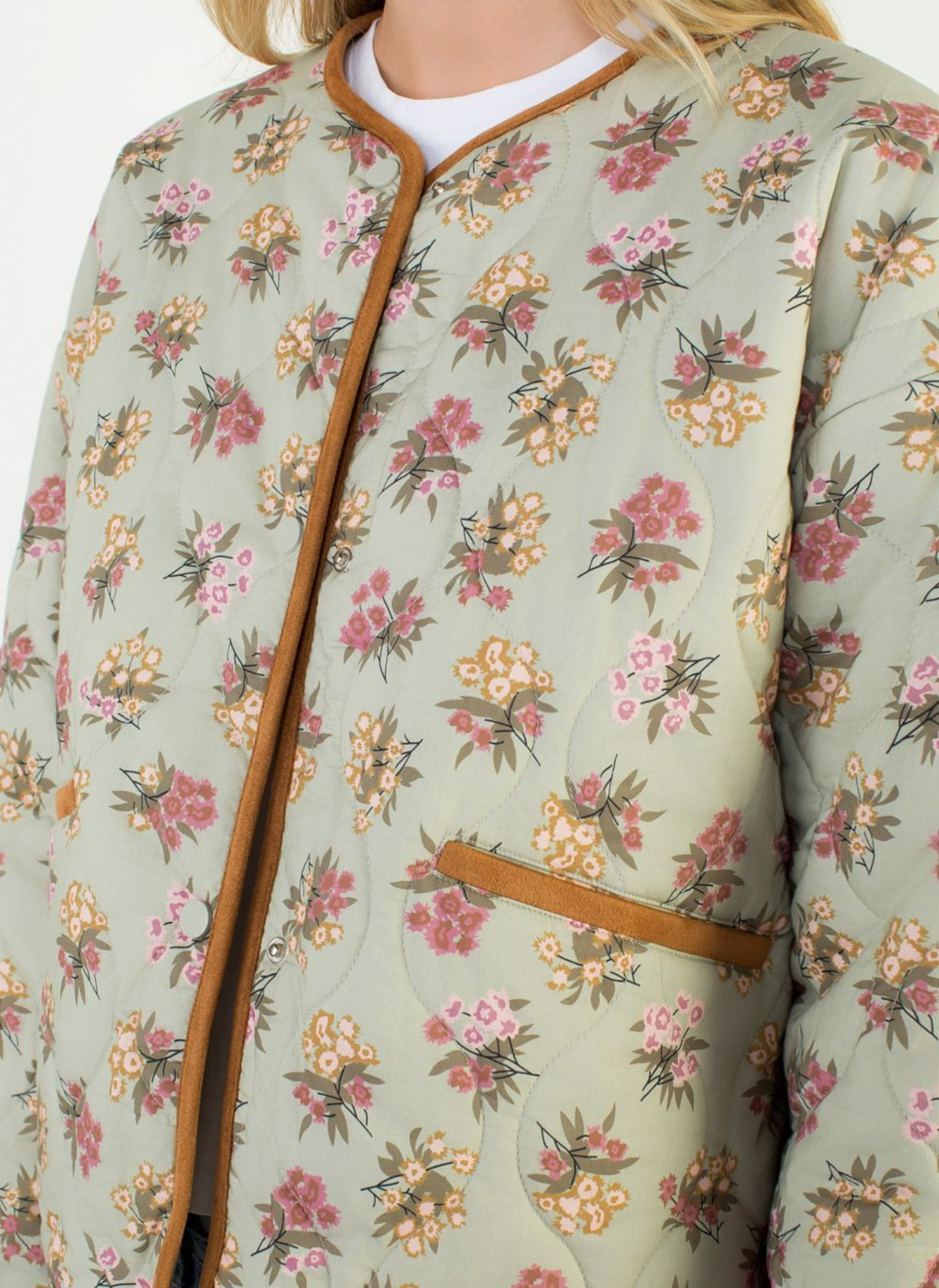 Floral Pattern Quilted Jacket