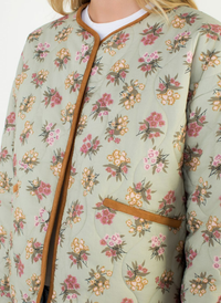 Floral Pattern Quilted Jacket