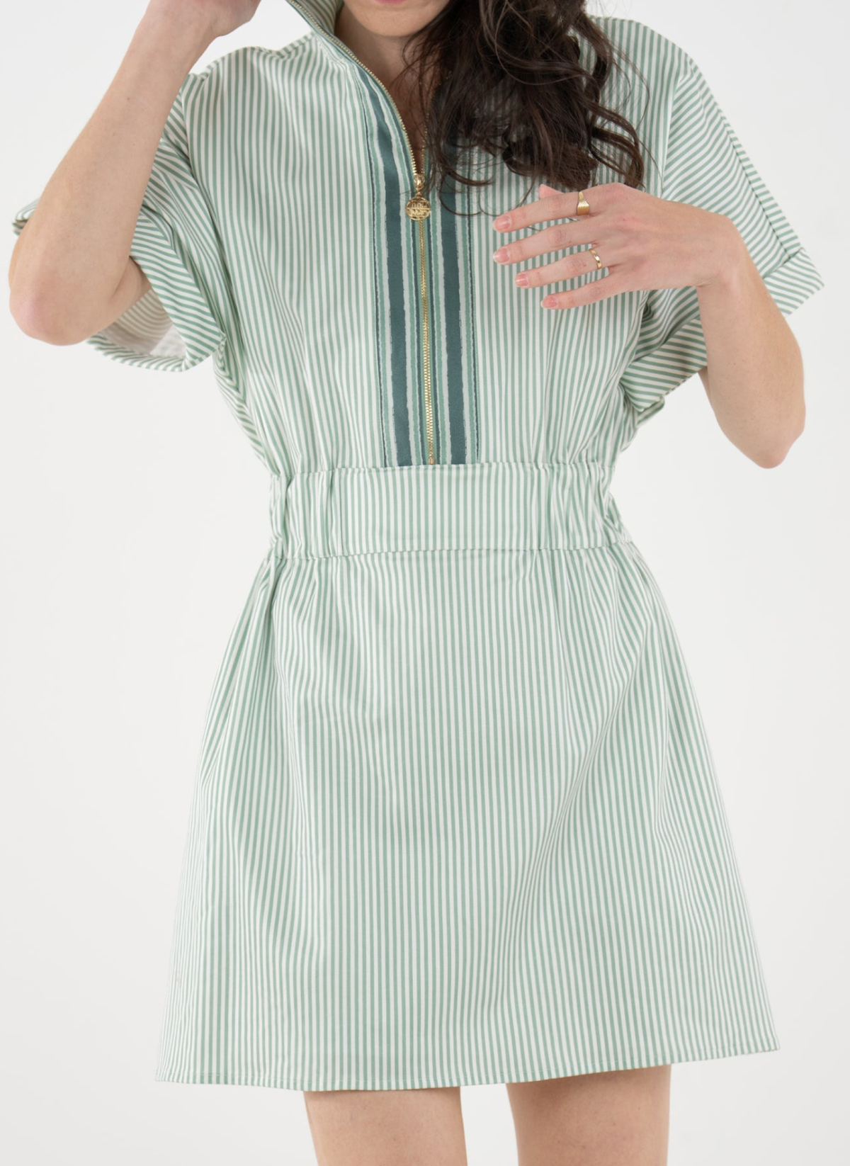 Twill Pullover Dress - Feldspar Stripe