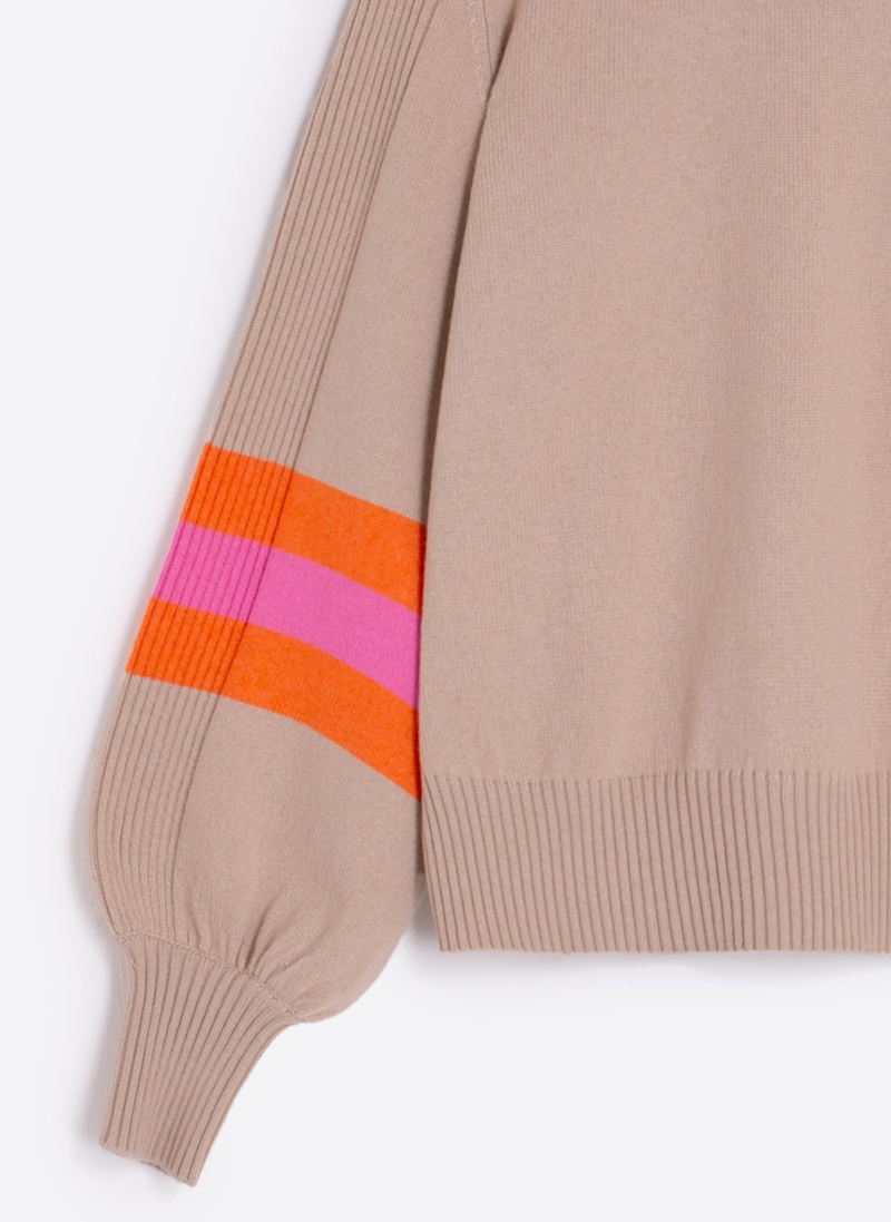 Balloon Sleeve Stripe Sweater