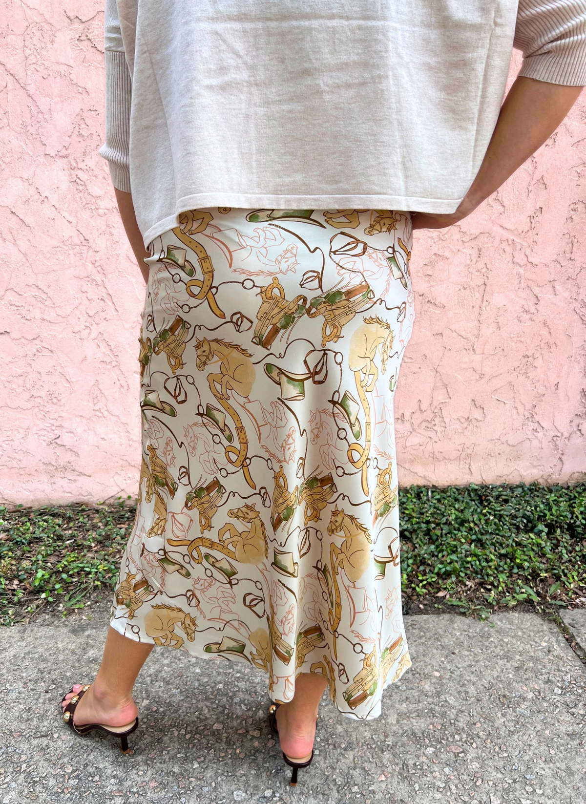 Western Revival Silk Skirt