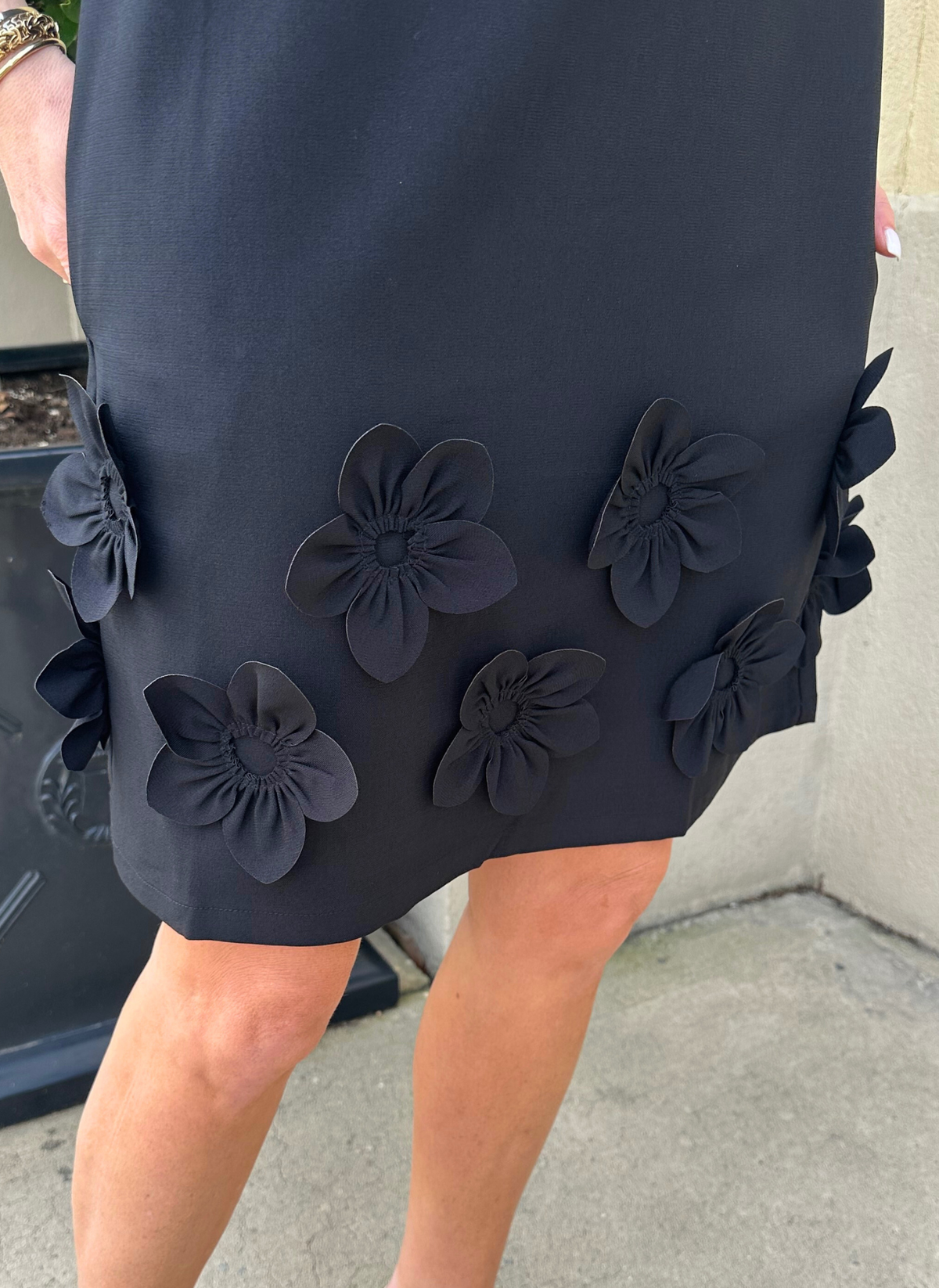 Flowered Hem Cocktail Dress