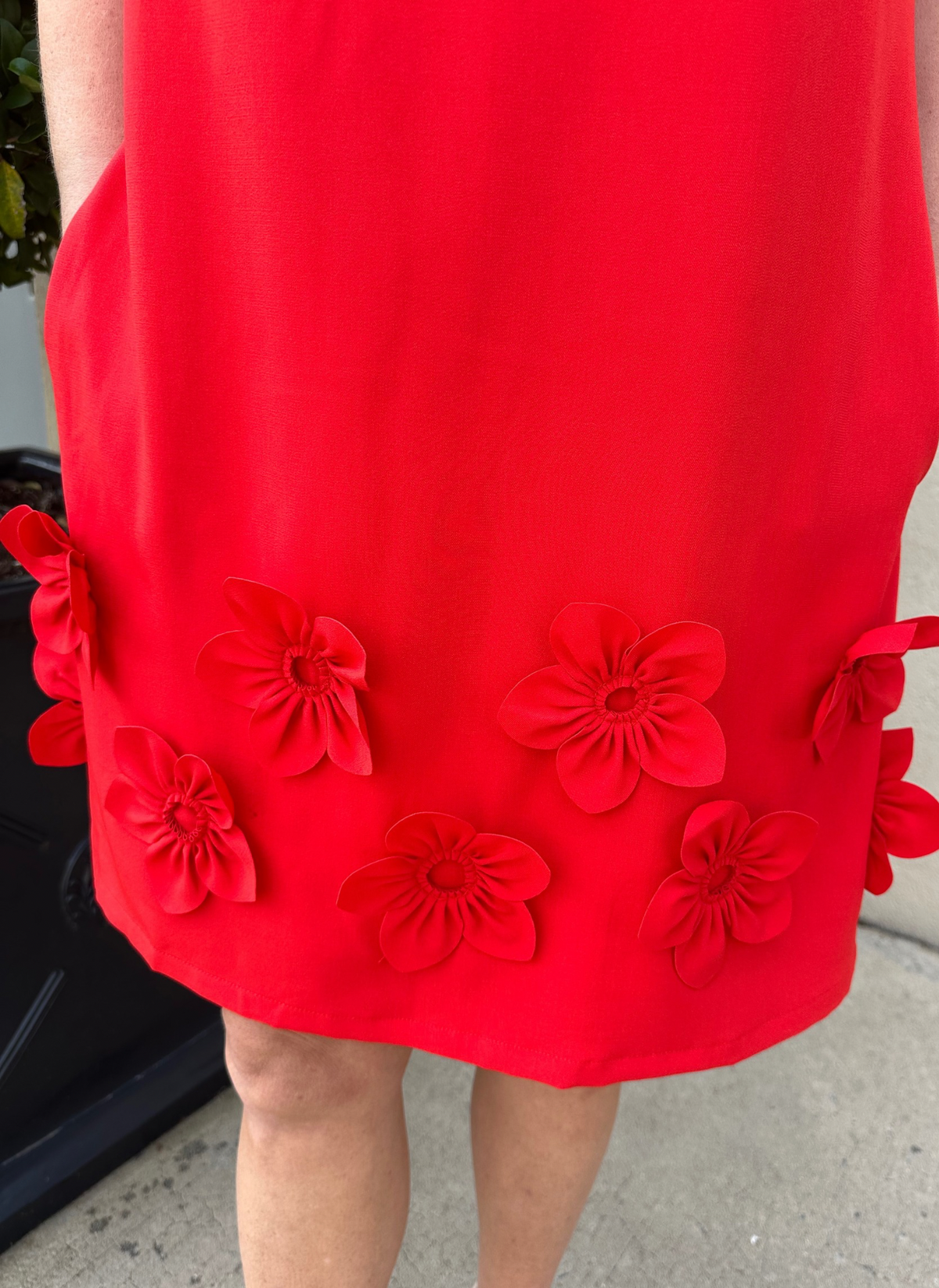 Flowered Hem Cocktail Dress