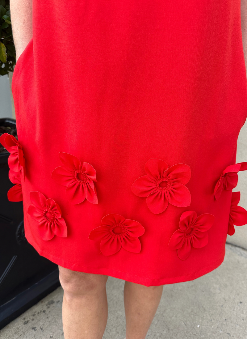 Flowered Hem Cocktail Dress