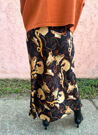 Western Revival Silk Skirt