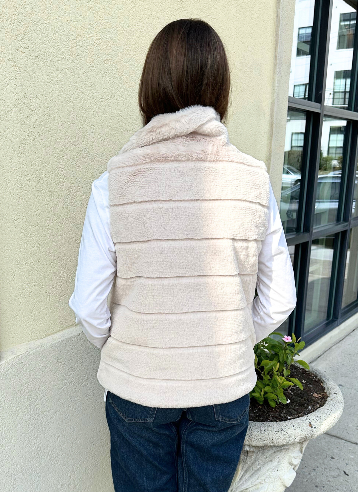Faux Fur with Stripe Vest