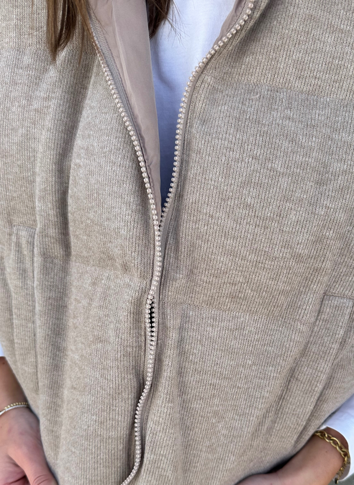 Cropped Knit Puffer Vest