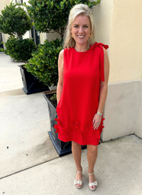 Flowered Hem Cocktail Dress