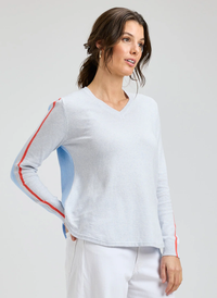 Rounded Bottom V-Neck Ice Sweater