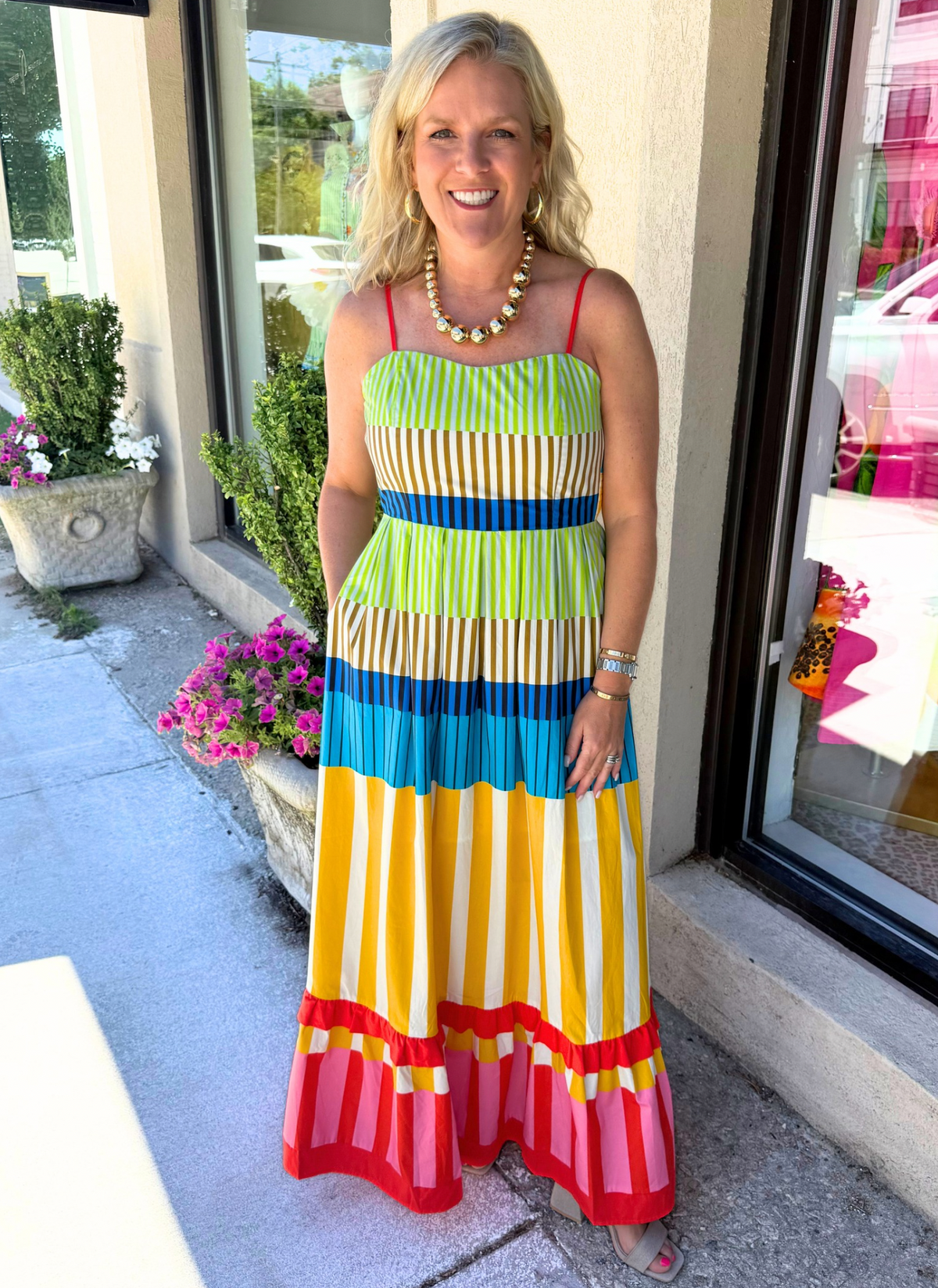 Stripe Cami Maxi Dress