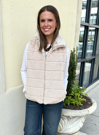 Faux Fur with Stripe Vest