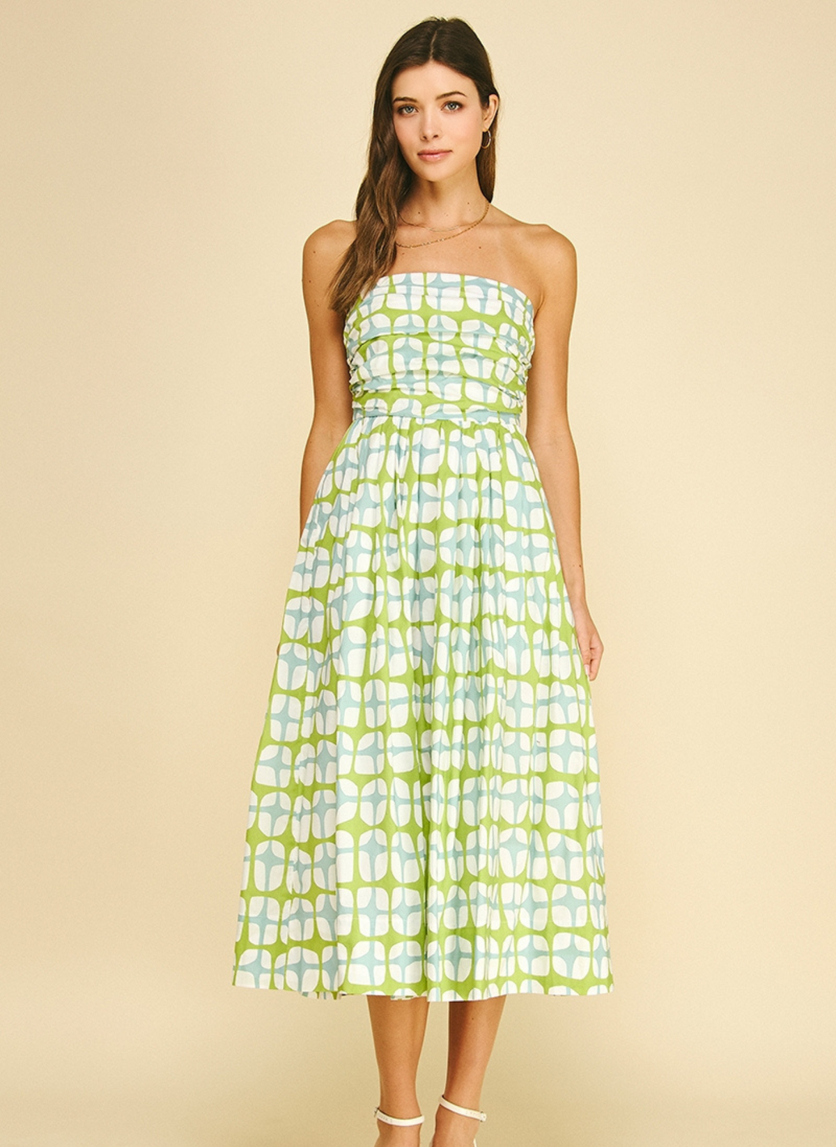 Sea Breeze Print Midi Dress