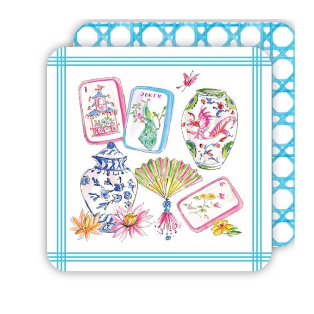 Mahjong Icons Square Coaster Set