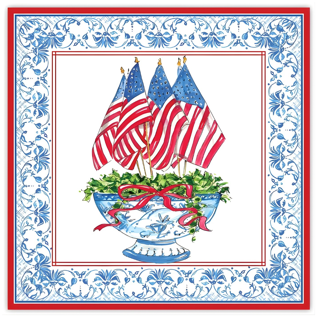 Bundle of Flags and Planter Square Placemat Set