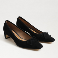 Rinda Pointed Ballet Heel - Black Suede