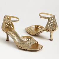 Peyton Raffia Weave Heel - Amber Gold
