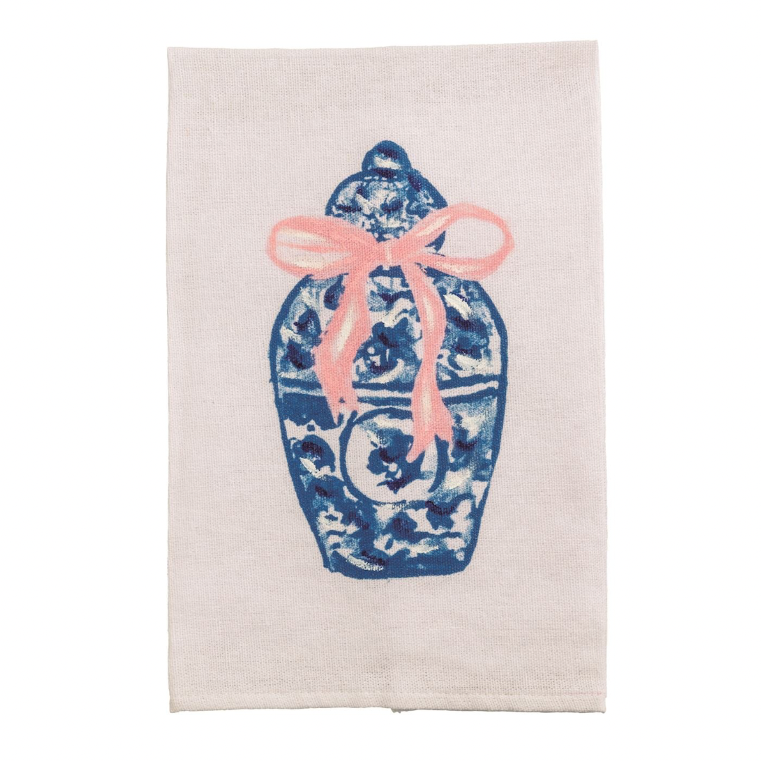 Painted Ginger Jar Tea Towel