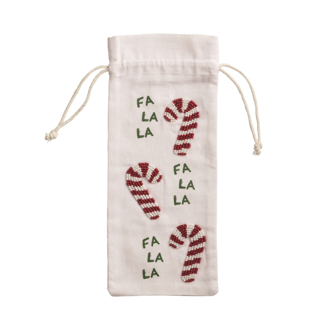 Beaded Xmas Wine Bag