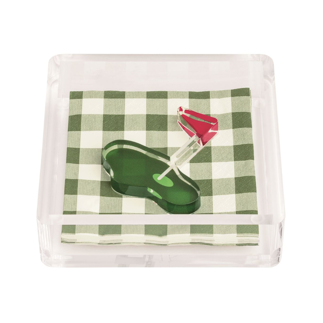 Golf Acrylic Napkin Weight Holder Set