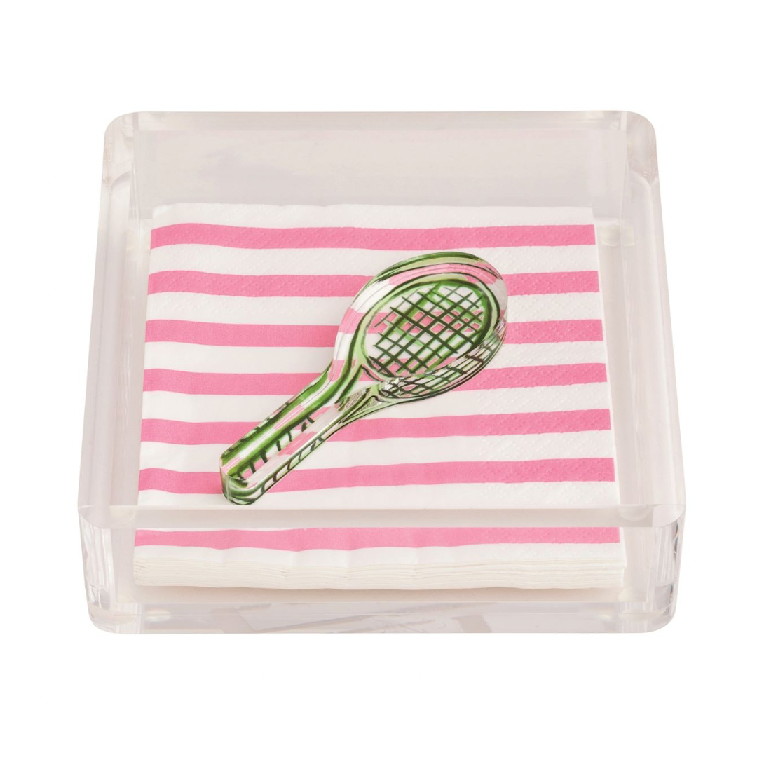 Acrylic Tennis Napkin Weight Holder Set