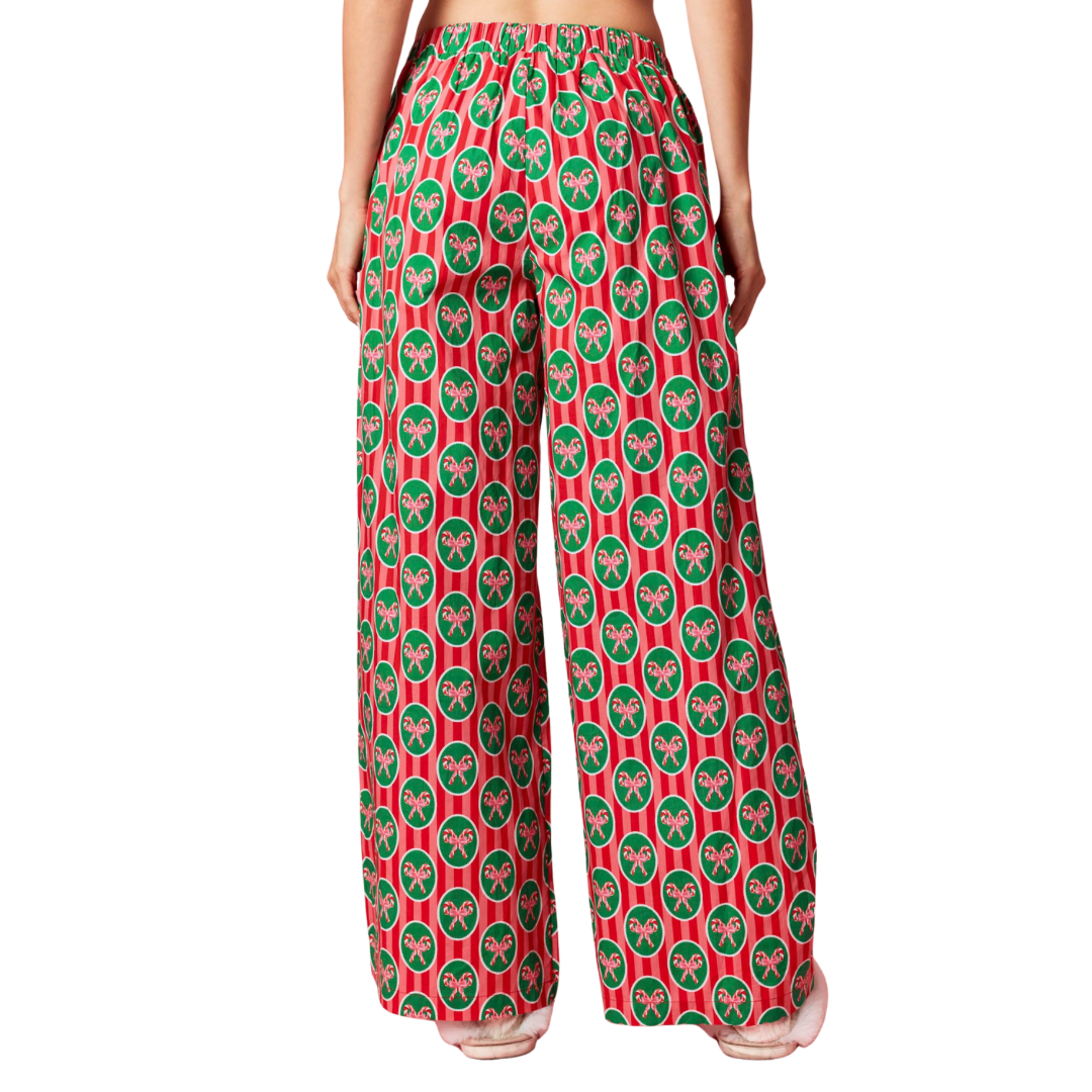 Xmas Striped Cotton Poplin Pajama Pants