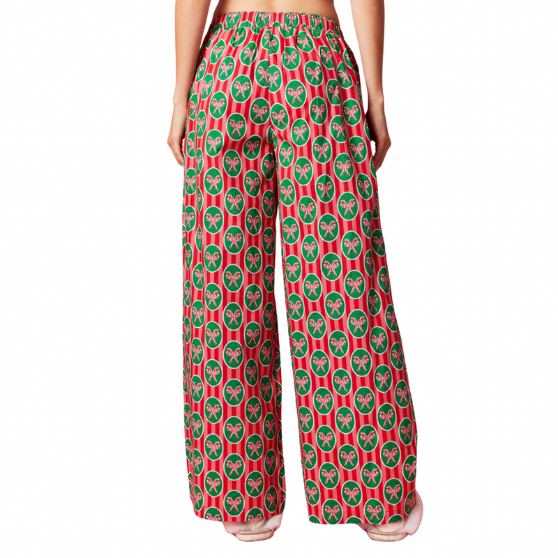 Xmas Striped Cotton Poplin Pajama Pants