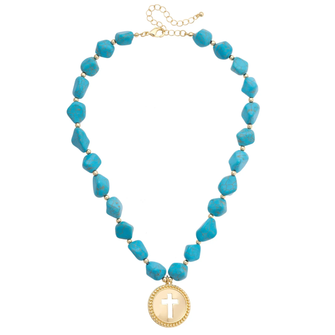 Roswell Cross Coin Necklace