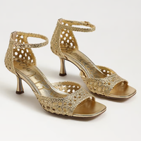 Peyton Raffia Weave Heel - Amber Gold