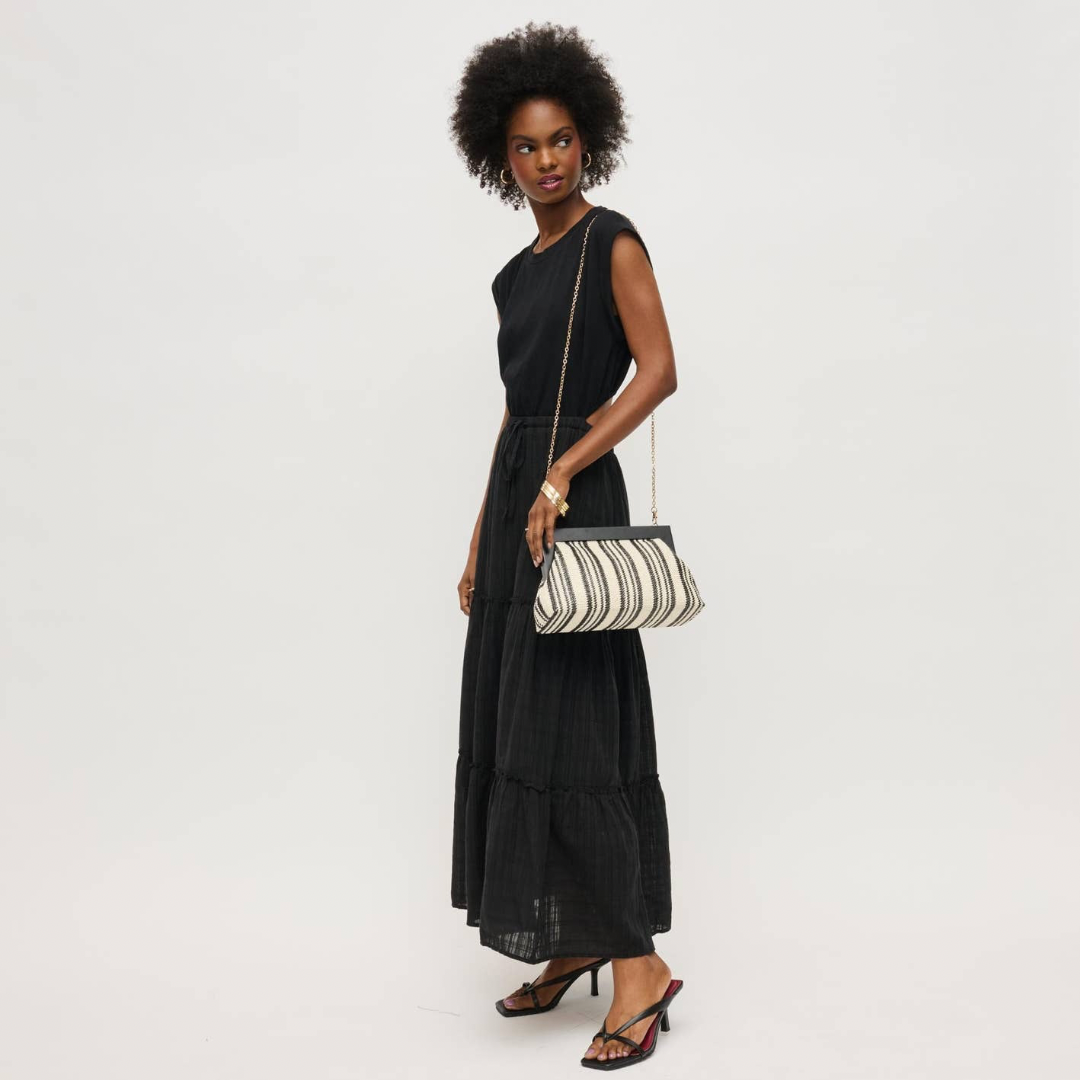 Margot Stripe Straw Clutch