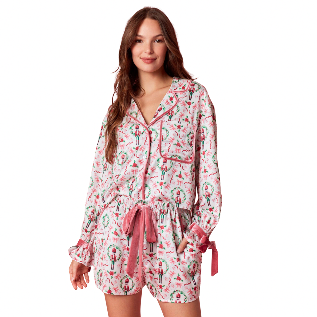 Velvet Bow Xmas Pajama Set