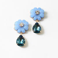 Daisy Crystal Drop Stud Earrings