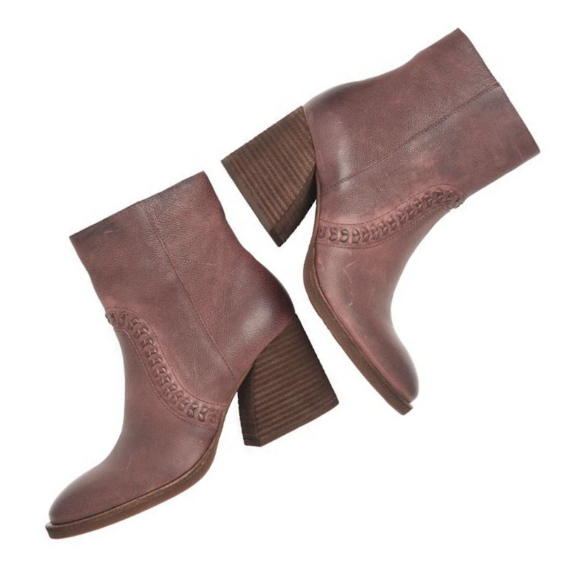 Shilo Braided Bootie - Burgundy