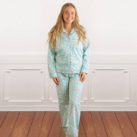 Mahjong Striped Long Pajama Set