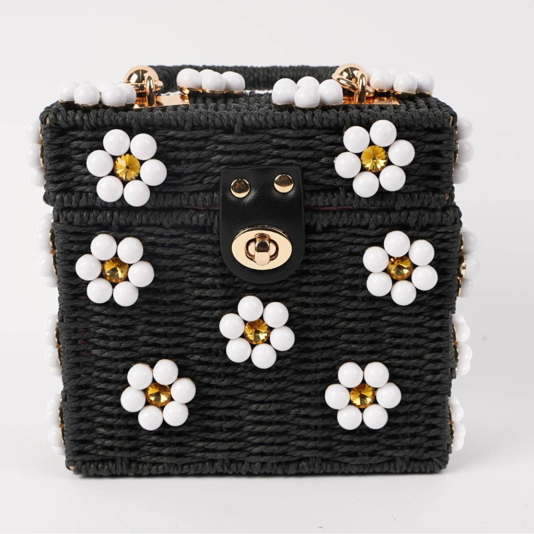 Wicker Daisy Bucket Handbag