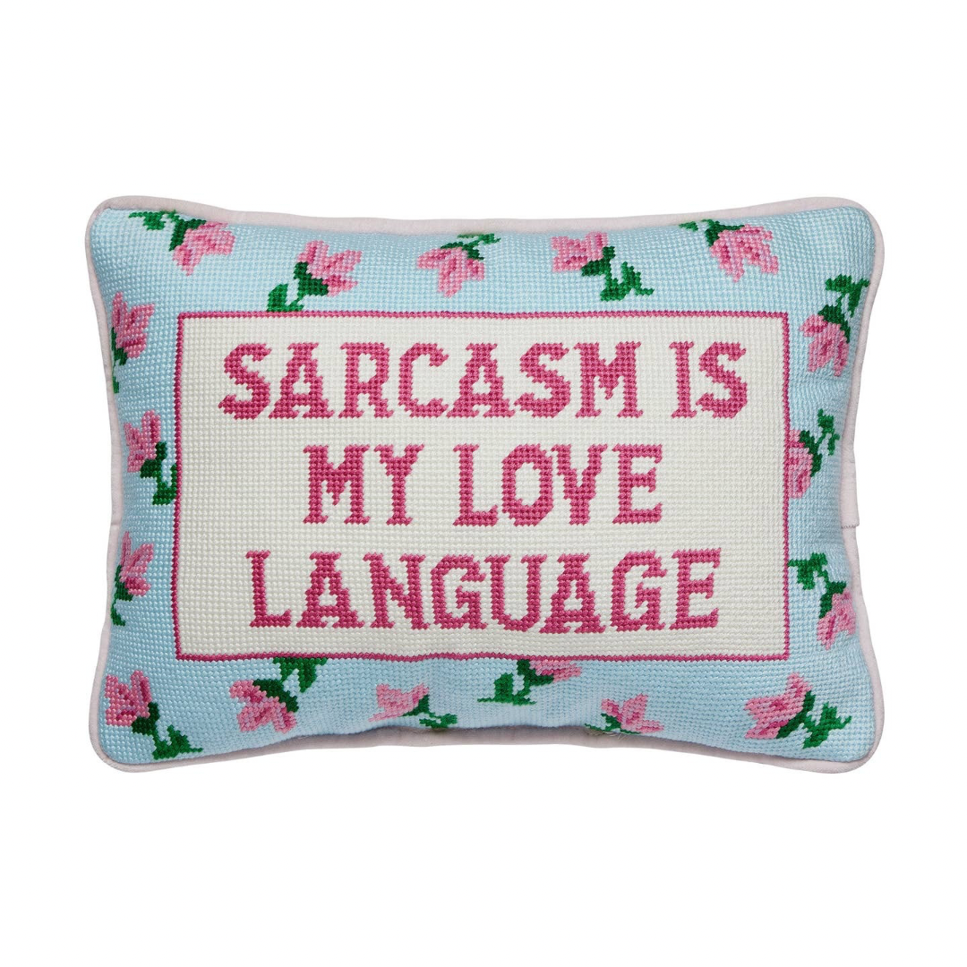 Sarcasm's My Love Needlepoint Pillow