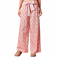 Large Bow Detail Xmas Pajama Pants