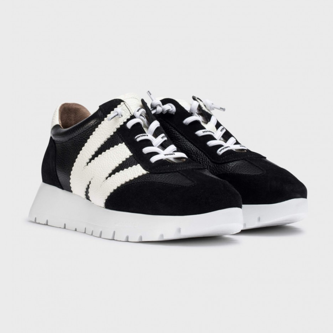 Racer Sneakers - Black + Cream