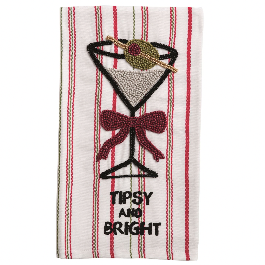 Beaded Xmas Hand Towel