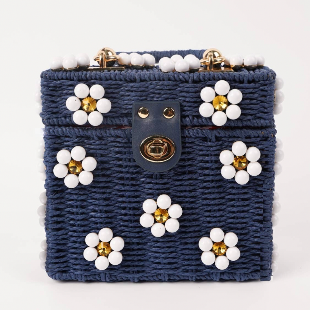 Wicker Daisy Bucket Handbag