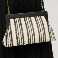 Margot Stripe Straw Clutch