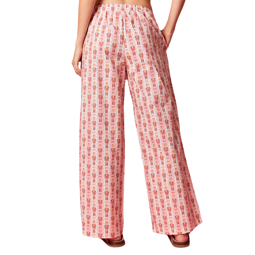 Large Bow Detail Xmas Pajama Pants