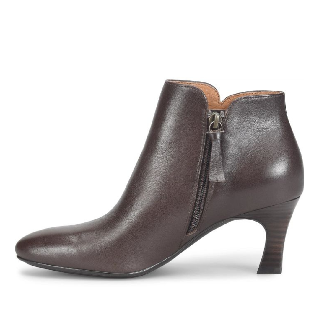 Sasha Leather Bootie - Chocolate Brown
