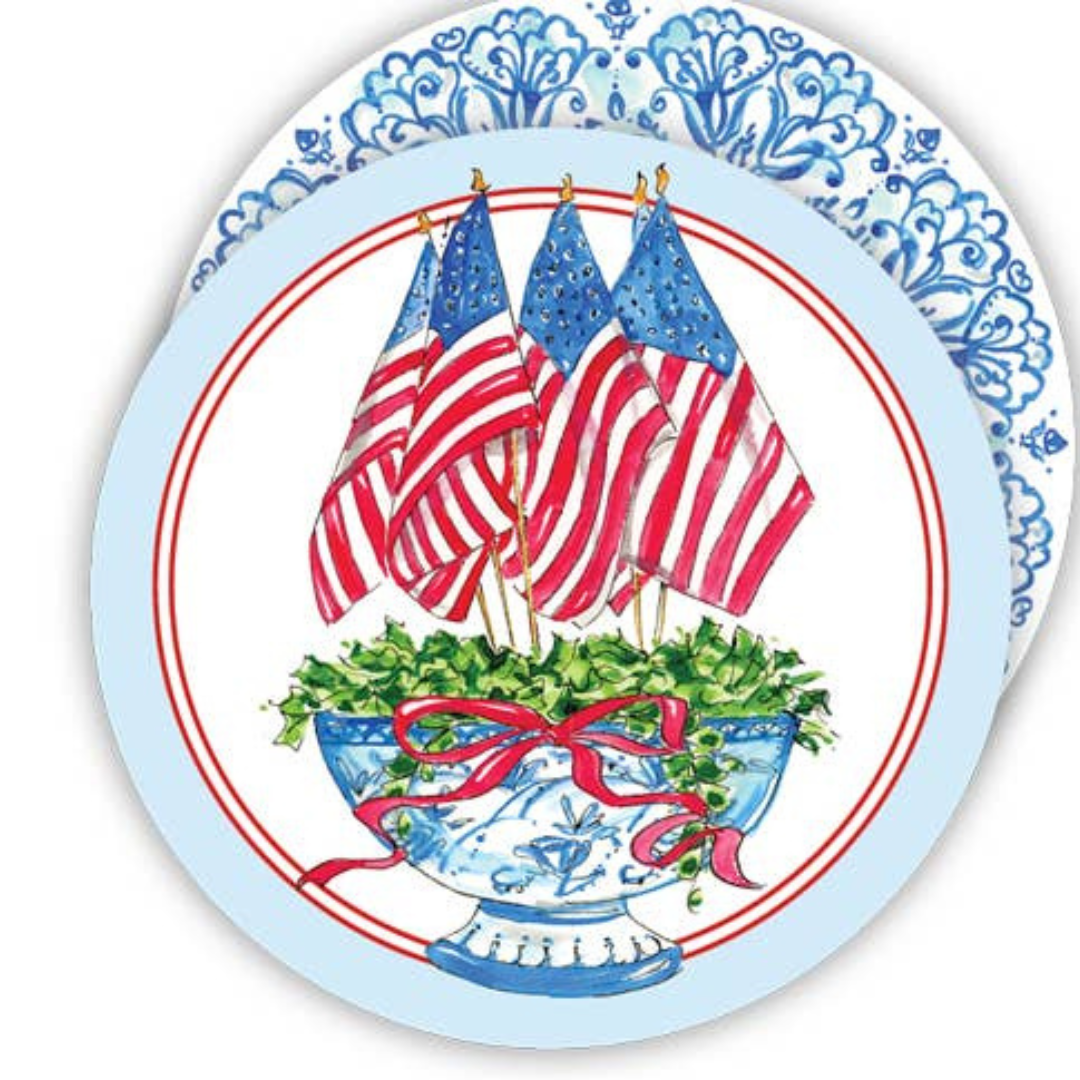 Bundle of Flags and Planter Round Coaster Set