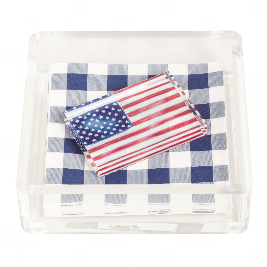 Acrylic Flag Napkin Weight Holder Set