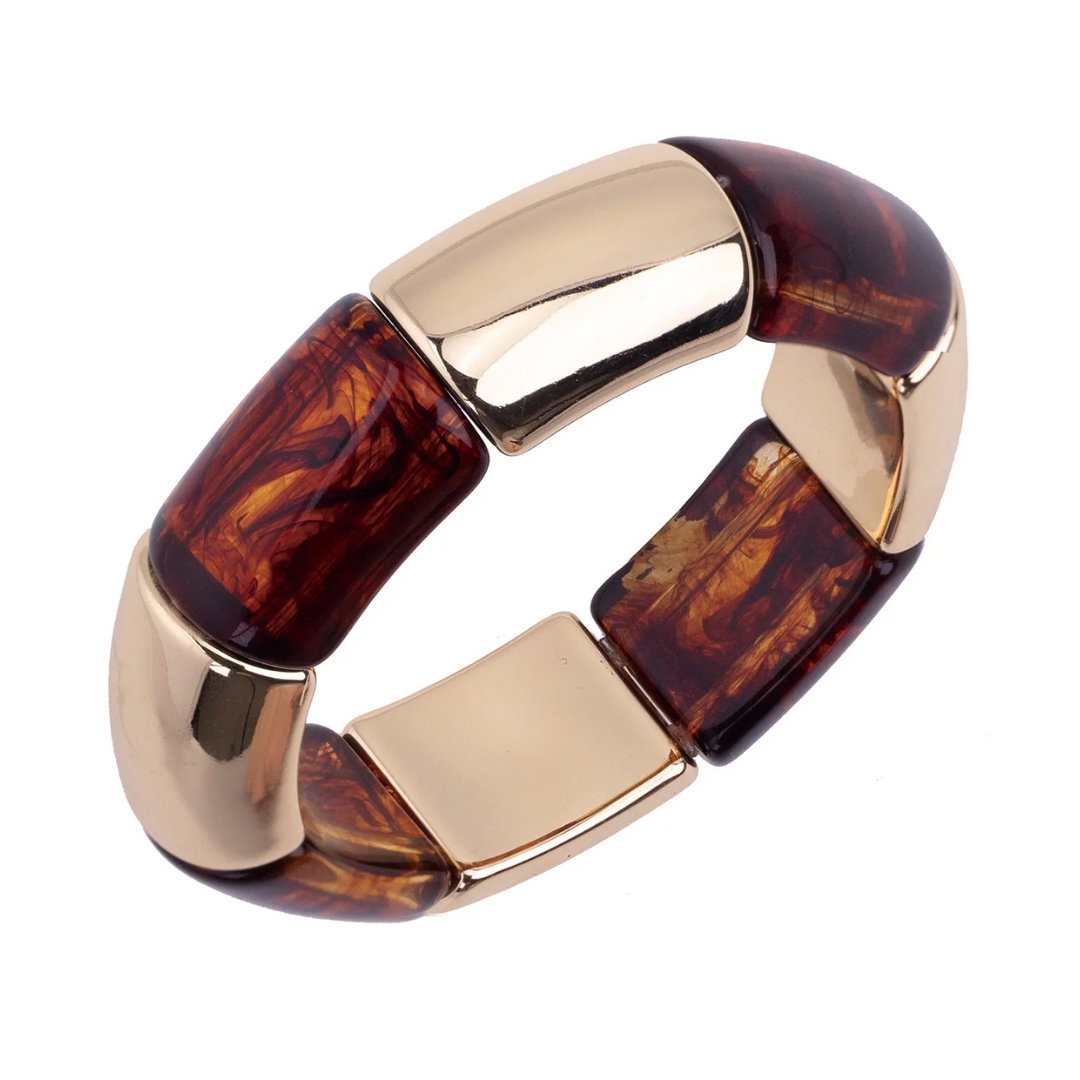 Jasmine Sculpted Resin Stretch Bracelet