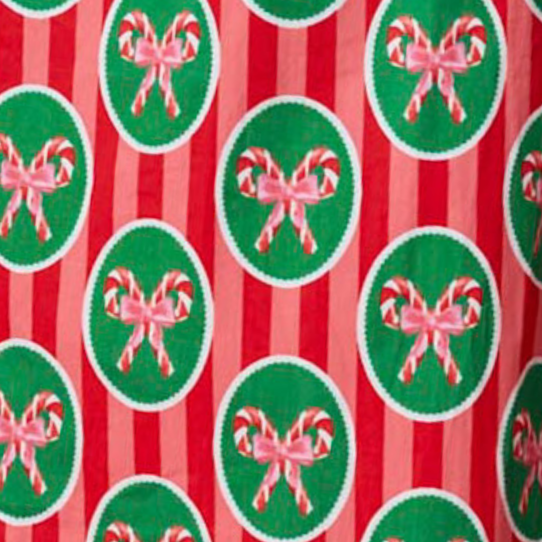 Xmas Striped Cotton Poplin Pajama Pants