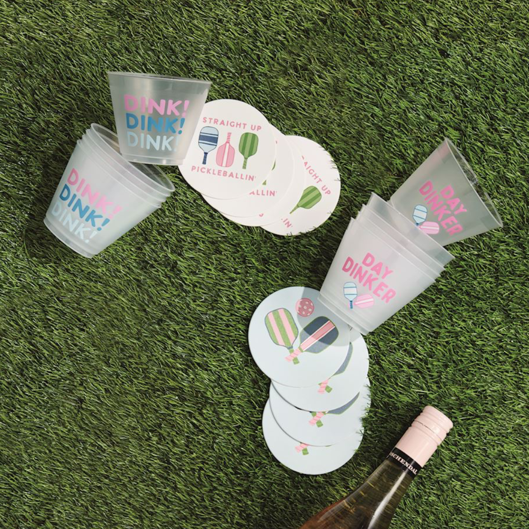 Pickleball Cup Coaster Set